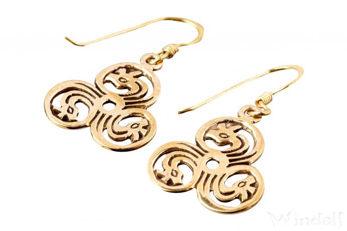 WINDALF Britische Schmuck Ohrhänger TIRA 3.6 cm Drachen Triskele Bronze WINDALF Britische Schmuck Ohrhänger TIRA 3.6 cm Drachen Triskele Bronze - Windalf.de