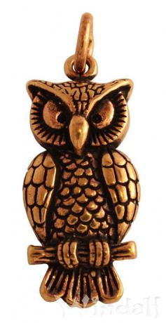 WINDALF Schmuck Anhänger OWL CAPONE 3.7 cm Eule der Nacht Bronze - Windalf.de