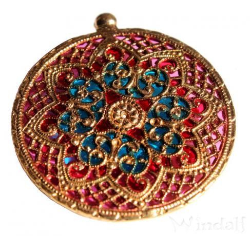 WINDALF Vintage Schmuck Anhänger AILEEN Ø 4.3 cm Zauber des Lichts Kraft Amulett Bronze - Windalf.de