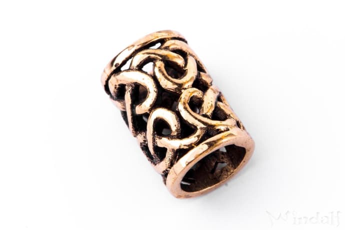 WINDALF Keltische Haarperle NIDI 12 mm Haar& Bart Schmuck Wunschperle Bronze - Windalf.de