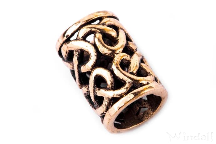 WINDALF Keltische Haarperle NIDI 12 mm Haar& Bart Schmuck Wunschperle Bronze - Windalf.de
