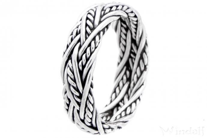 WINDALF Wikinger Band Ring ARKON 5 mm Vikings Freundschaftsbund Handarbeit Silber - Windalf.de