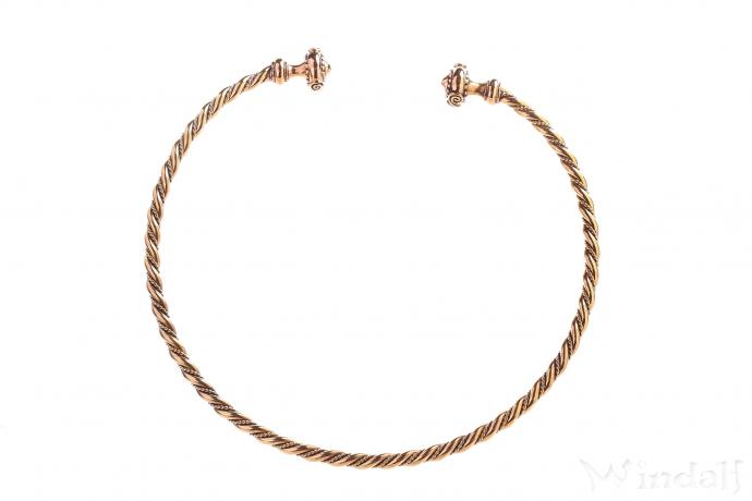 WINDALF Keltischer Frauen Torques NARISCA Ø 12.3 cm Damen-Halsreif Handarbeit Bronze WINDALF Keltischer Frauen Torques NARISCA Ø 12.3 cm Damen-Halsreif Handarbeit Bronze - Windalf.de