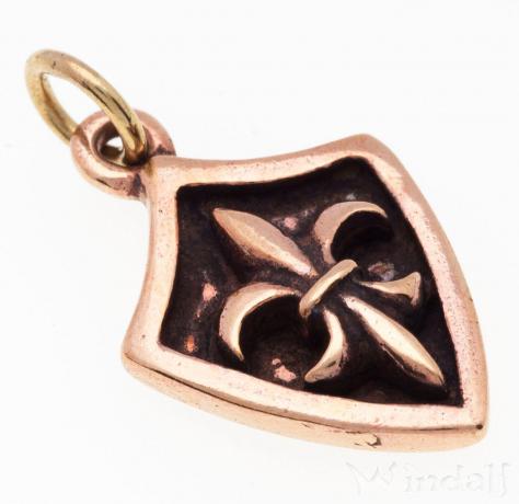 WINDALF Mittelalter Anhänger LYSA 2.6 cm Fleur de Lis Schmuck Schwertlinie Vintage Bronze - Windalf.de