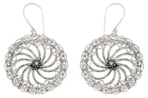 WINDALF Damen Ohrringe SOLA Wikinger Sonne Ø 2,8 cm Symbol Schmuck Handarbeit Silber - Windalf.de