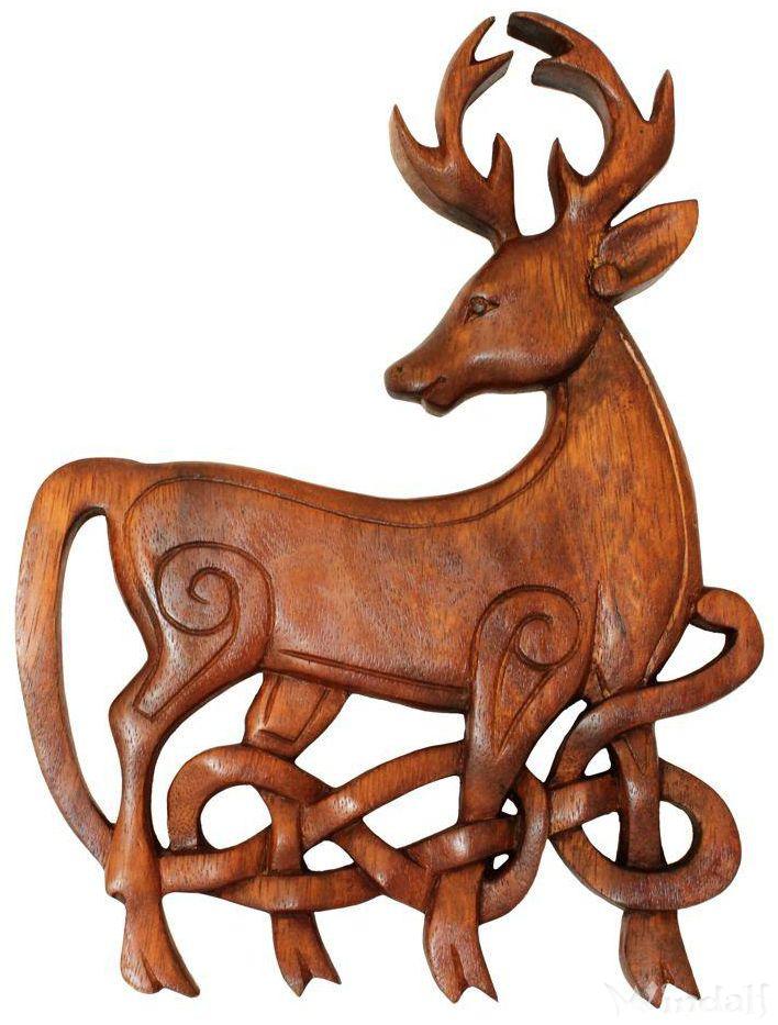 Windalf Keltischer Torques – Celtic Dogs, 13,5 Cm, Handgeschnitztes Holz, Keltische Hundeköpfe, Amulett, Schutzsymbol, Handarbeit, Geschenk