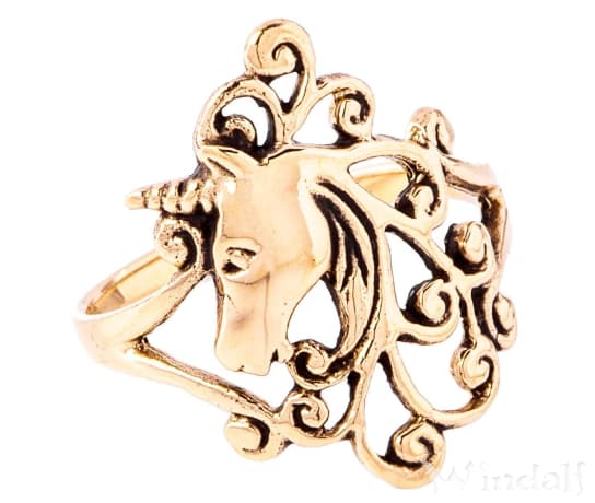 WINDALF Glücks Ring RIANNA 20 mm Einhorn Bronzering - Windalf.de
