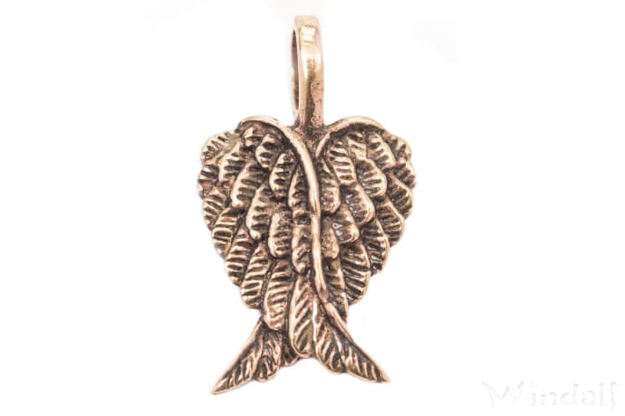 WINDALF Schmuck Anhänger LUNA 2.3 cm  Engelsflügel Bronze - Windalf.de