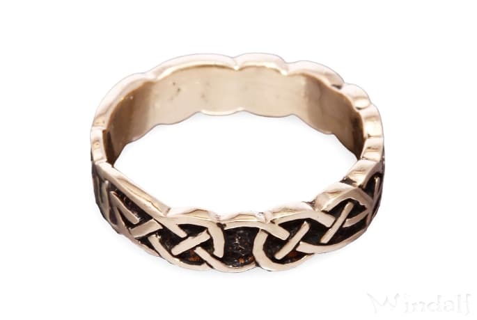 WINDALF Celtic Ring ARKA 4 mm Keltischer Knoten Bronze - Windalf.de