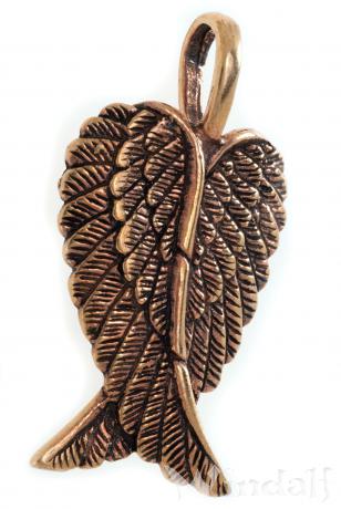 WINDALF Schmuck Anhänger CARESSA 3.7 cm Große Engelsflügel Bronze - Windalf.de