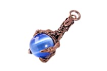 WINDALF Schmuck Anhänger CIRA 4.5 cm Drachenkralle Mit blauer Kugel Vintage Bronze - Windalf.de
