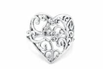 WINDALF Zarter Bohemia Damen Ring TIARA 18 mm Liebesherz Florale Ornamentik Silber - Windalf.de