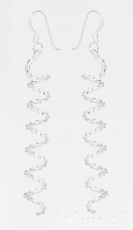 WINDALF Lange Damen Ohrringe AVENTIA 6,4 cm Energy Spirals Handarbeit Silber - Windalf.de