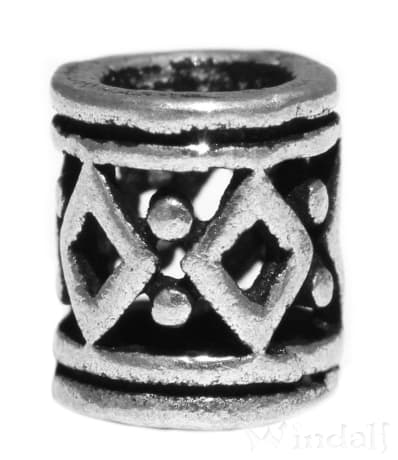 WINDALF Kleine Wikingerperle NALIA 5 mm Haar& Bartschmuck Vintage Silber - Windalf.de