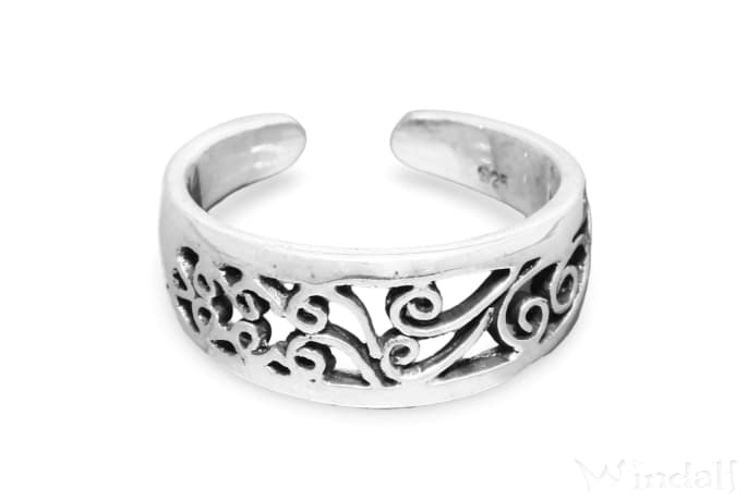 WINDALF Bohemien Damen Zehenring THALIA 7 mm Midi Ring Silber - Windalf.de
