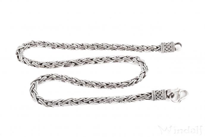 WINDALF Lange Wikinger Halskette RAGNAR 65 cm Handgearbeitet Silber - Windalf.de