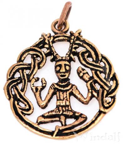 WINDALF Schmuck Anhänger CERNUNNOS 3.5 cm Keltengott Vintage Bronze - Windalf.de