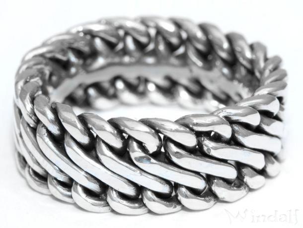 WINDALF Wikinger Ring RAGNAR 9 mm Bandring Handarbeit Silber - Windalf.de