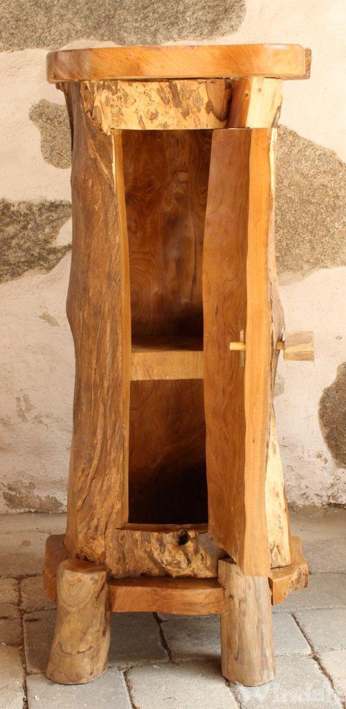 Baumstamm Schränkchen ~ INA ~ h: 103 cm - Minibar - Unikat aus Holz - ♥