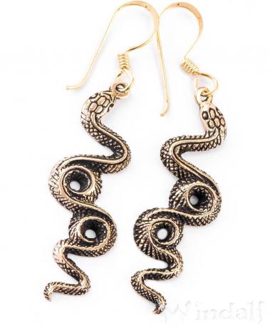 WINDALF Damen Ohrhänger CYRA 5 cm Schlangen Schmuck Bronze - Windalf.de