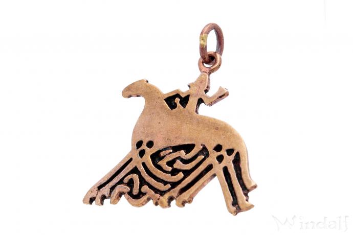 WINDALF Großer Wikinger Anhänger ODIN & SLEIPNIR 4 cm Odins Kraft Amulett Vikings Schmuck Bronze - Windalf.de