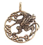 WINDALF Schmuck Anhänger HADERYN Ø 3.4 cm Greif Wächter Bronze - Windalf.de