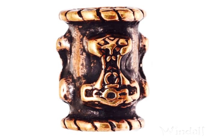WINDALF Mittelalter Haar& Bartperle MJÖLNIR 13 mm Vikings Thorshammer Bronze WINDALF Mittelalter Haar& Bartperle MJÖLNIR 13 mm Vikings Thorshammer Bronze - Windalf.de