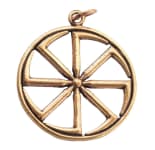WINDALF Schmuck Anhänger KOLOVRAT Ø 3.9 cm Großes Glücksrad Bronze - Windalf.de