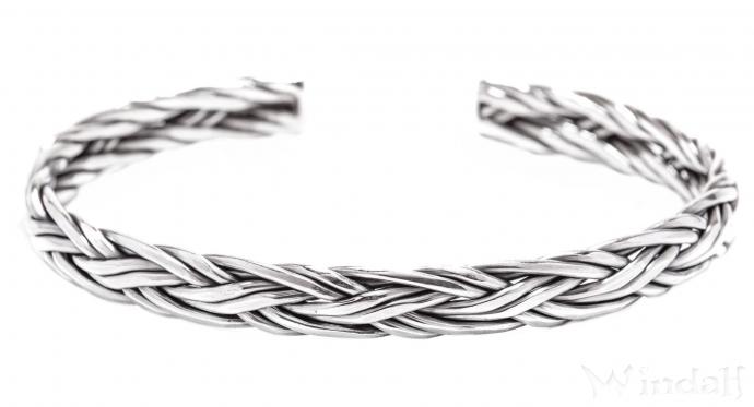 WINDALF Vikings Armreif SIGARD Ø 6.2 cm Vintage Armschmuck Zopfmuster Handarbeit Silber WINDALF Vikings Armreif SIGARD Ø 6.2 cm Vintage Armschmuck Zopfmuster Handarbeit Silber - Windalf.de