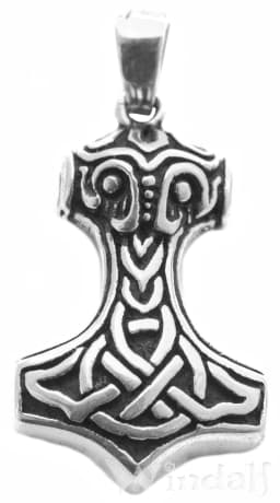 WINDALF Schmuck-Anhänger SKARU 3.4 cm Thorshammer-Amulett Freundschaftsbund Silber - Windalf.de