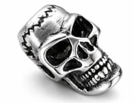 WINDALF Haar& Bartschmuck SKULL 20 mm Totenkopf Perle Vintage Silber - Windalf.de