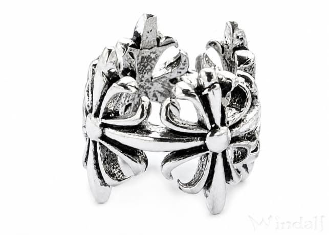 WINDALF Mittelalter Haar& Bartperle LILIA 9 mm Fleur de Lis Vintage Silber - Windalf.de