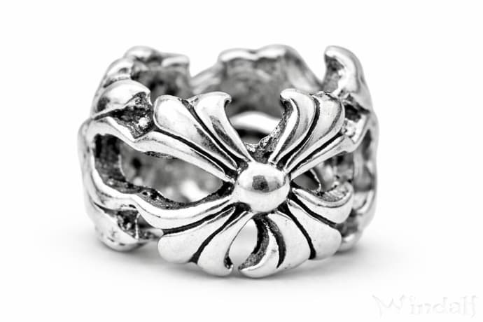 WINDALF Mittelalter Bartschmuck RIAN 9 mm Templerkreuz Haarperle Silber - Windalf.de