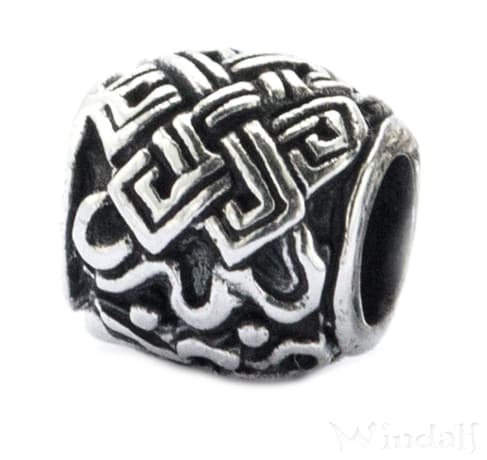 WINDALF Kelten Haarschmuck Bartperle F&Ouml;RB&Auml;TT 7 mm Keltischer Knoten Silber - Windalf.de