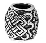WINDALF Kelten Haarschmuck Bartperle F&Ouml;RB&Auml;TT 7 mm Keltischer Knoten Silber - Windalf.de