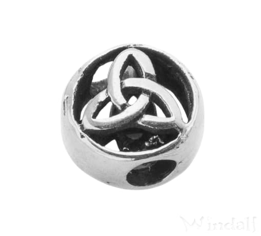 WINDALF Celtic Schmuckperle ALIZA 9 mm Keltische Dreiheit Silberperle Silber - Windalf.de