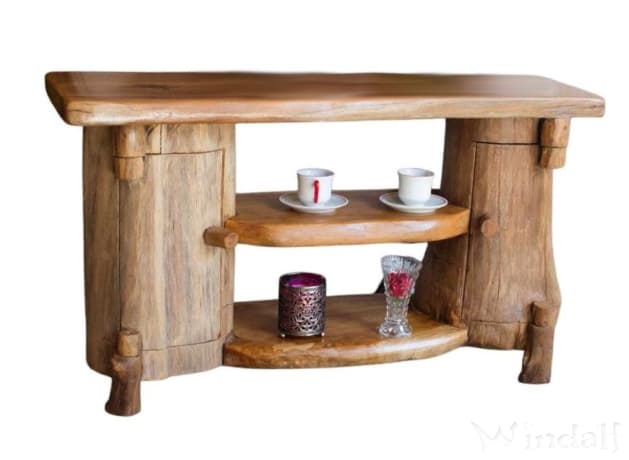 WINDALF Kleiner Holzschrank MANI 90 cm Natur Lowboard Holzkommode Handarbeit UNIKAT Teak WINDALF Kleiner Holzschrank MANI 90 cm Natur Lowboard Holzkommode Handarbeit UNIKAT Teak - Windalf.de