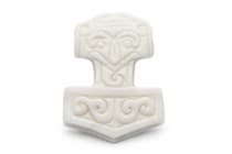 WINDALF Vikings Haar& Bartperle MJ&Ouml;LNIR 24 mm Thorhammer mit Gesicht Knochen - Windalf.de