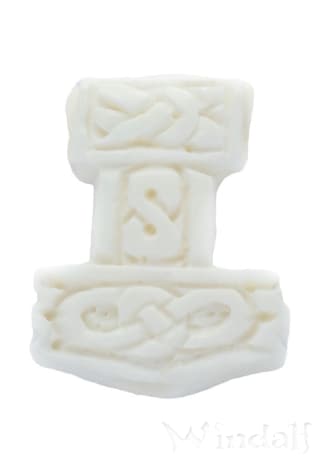 WINDALF Wikinger Haarperle Bartperle MJÖLL 18 mm Nordischer Thorshammer mit Knoten Knochen - Windalf.de