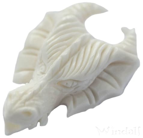 WINDALF Vikings Haar& Bartperle DRAGO 33 mm Drachenkopf Drachenschmuck Knochen - Windalf.de