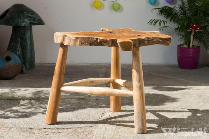 WINDALF Vintage Beistelltisch ELLEFOLK 47 cm Natur Design Abstelltisch Unikat Handarbeit aus Wurzelholz - Windalf.de