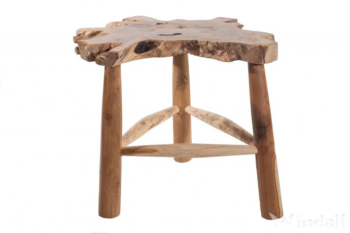 WINDALF Natur Beistelltisch & Pflanzentreppe SELINA 46 cm Rustikaler Abstelltisch Unikat Handarbeit aus Wurzelholz - Windalf.de