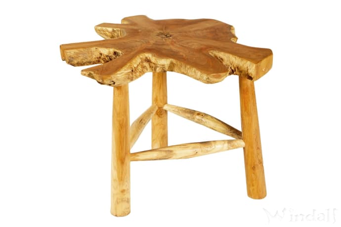 WINDALF Kamintisch Dreibein GARDI 47 cm Abstelltisch Unikat Handarbeit aus Wurzelholz - Windalf.de