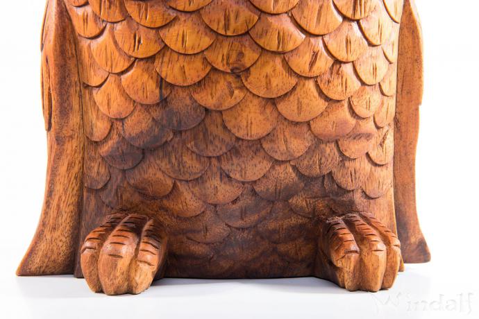 WINDALF Garten Holzfigur Eule RUDY 20 cm Feng Shui Figur für Weisheit