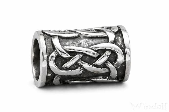 WINDALF Celtic Schmuck Perle ADAZ 12 mm Haarschmuck Bartschmuck Keltische Knoten Silber - Windalf.de