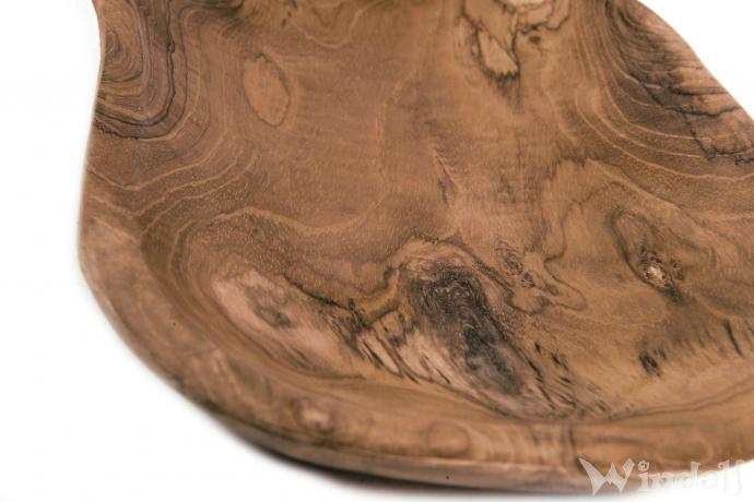 WINDALF Rustikale Teakholz Schale ROODY 24 cm Snack-Münzen-Schlüssel