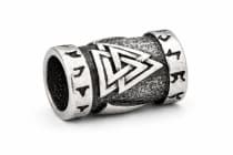 WINDALF Vikings Bartschmuck VALKNUT 15 mm Wotansknoten Haarschmuck Silber - Windalf.de