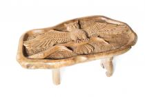 WINDALF Design Couchtisch MIANA 106 cm Große Eule mit Glasplatte UNIKAT Handarbeit aus Wurzelholz - Windalf.de