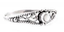 WINDALF Zarter Damen Ring NAIRNE 5 mm Perlmutt Schmuck Bohemia Ornamentik Silber - Windalf.de