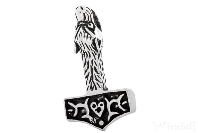 WINDALF Wikinger Anhänger RAAK 3.6 cm Wolf-Thorshammer Vintage Silber WINDALF Wikinger Anhänger RAAK 3.6 cm Wolf-Thorshammer Vintage Silber - Windalf.de